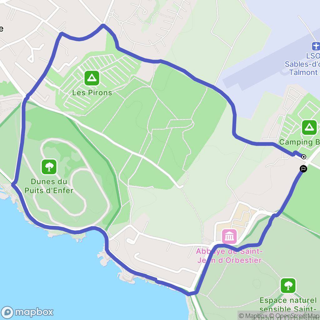 Les Sables-d'Olonne : carte du parcours de randonnée - France