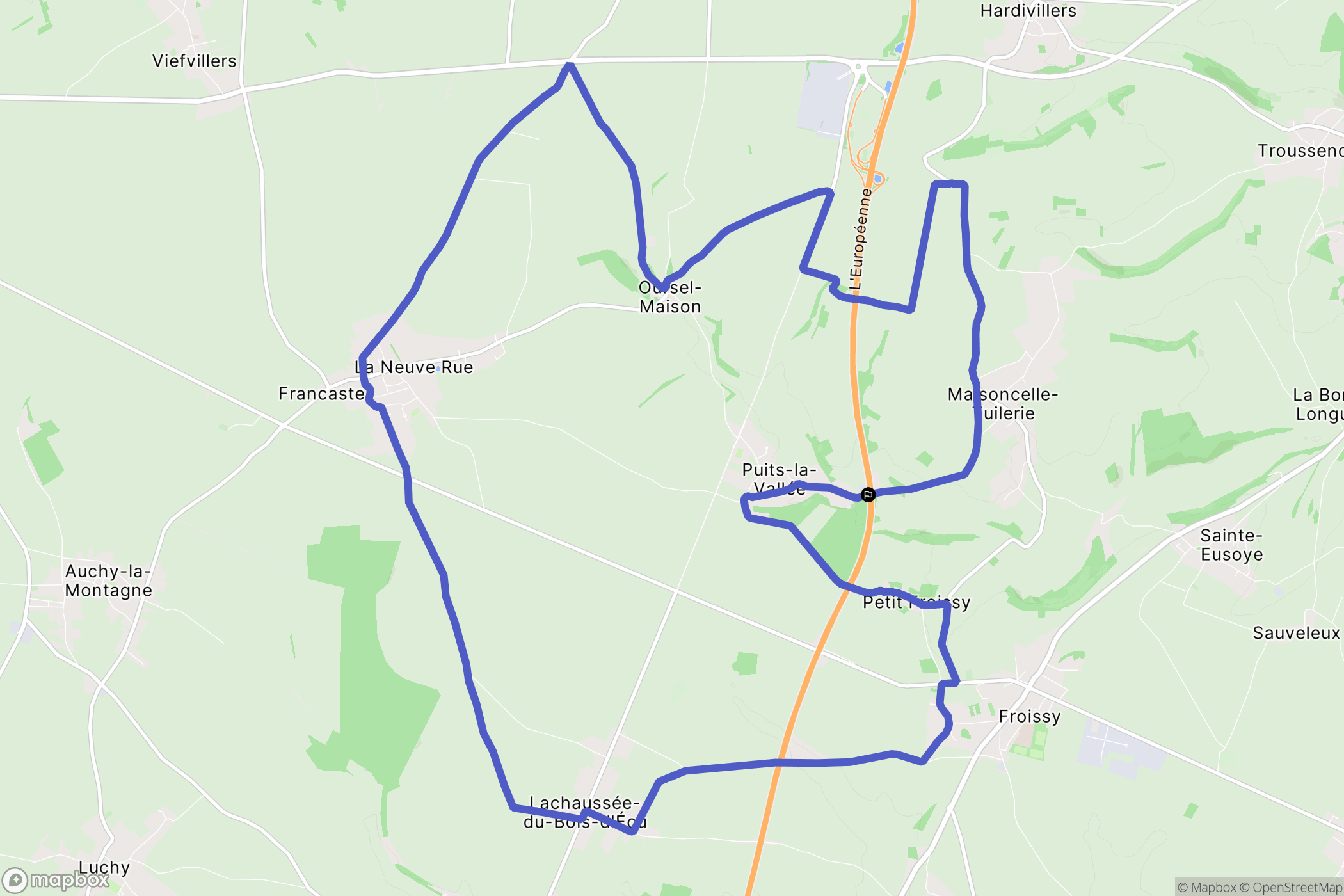 Puits-la-Vallée : carte du parcours de randonnée - France