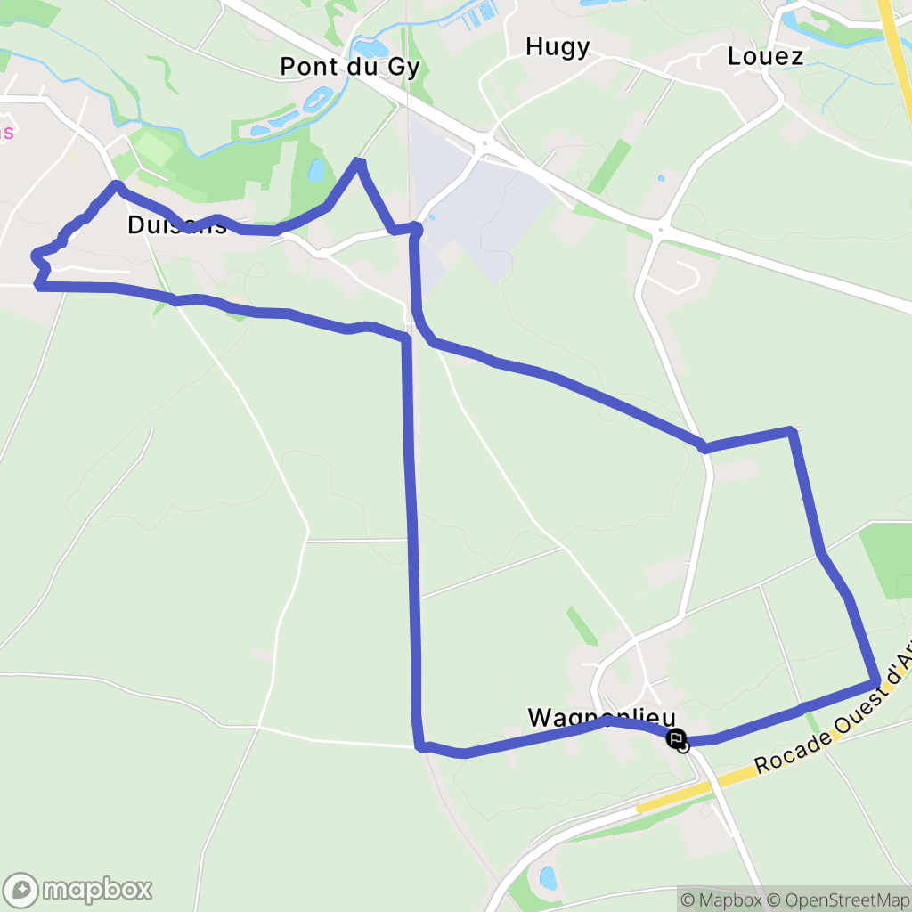 Duisans : carte du parcours de randonnée - France