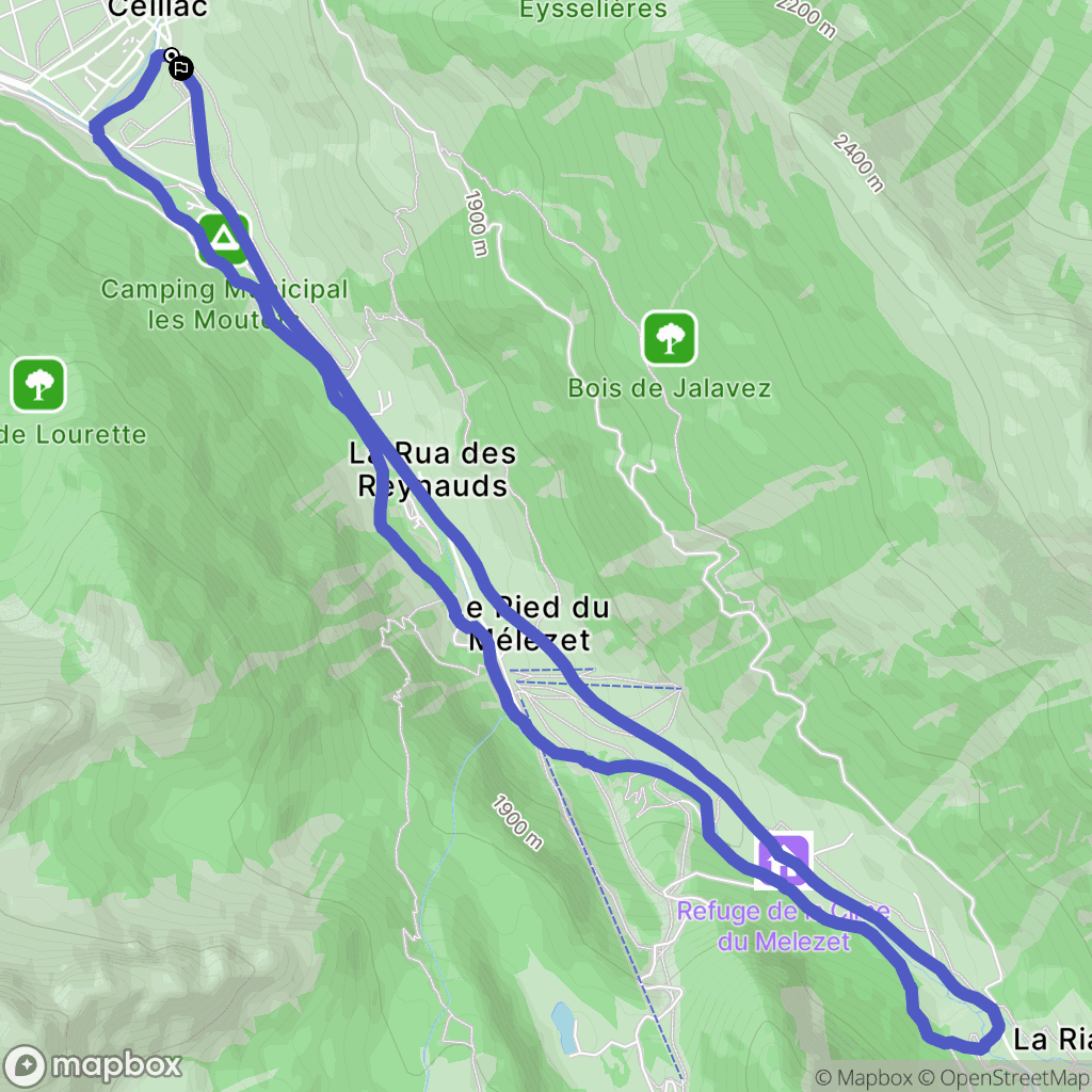Ceillac : carte du parcours de randonnée - France