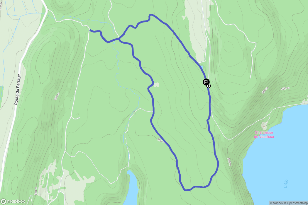 Onoz : carte du parcours de randonnée - France