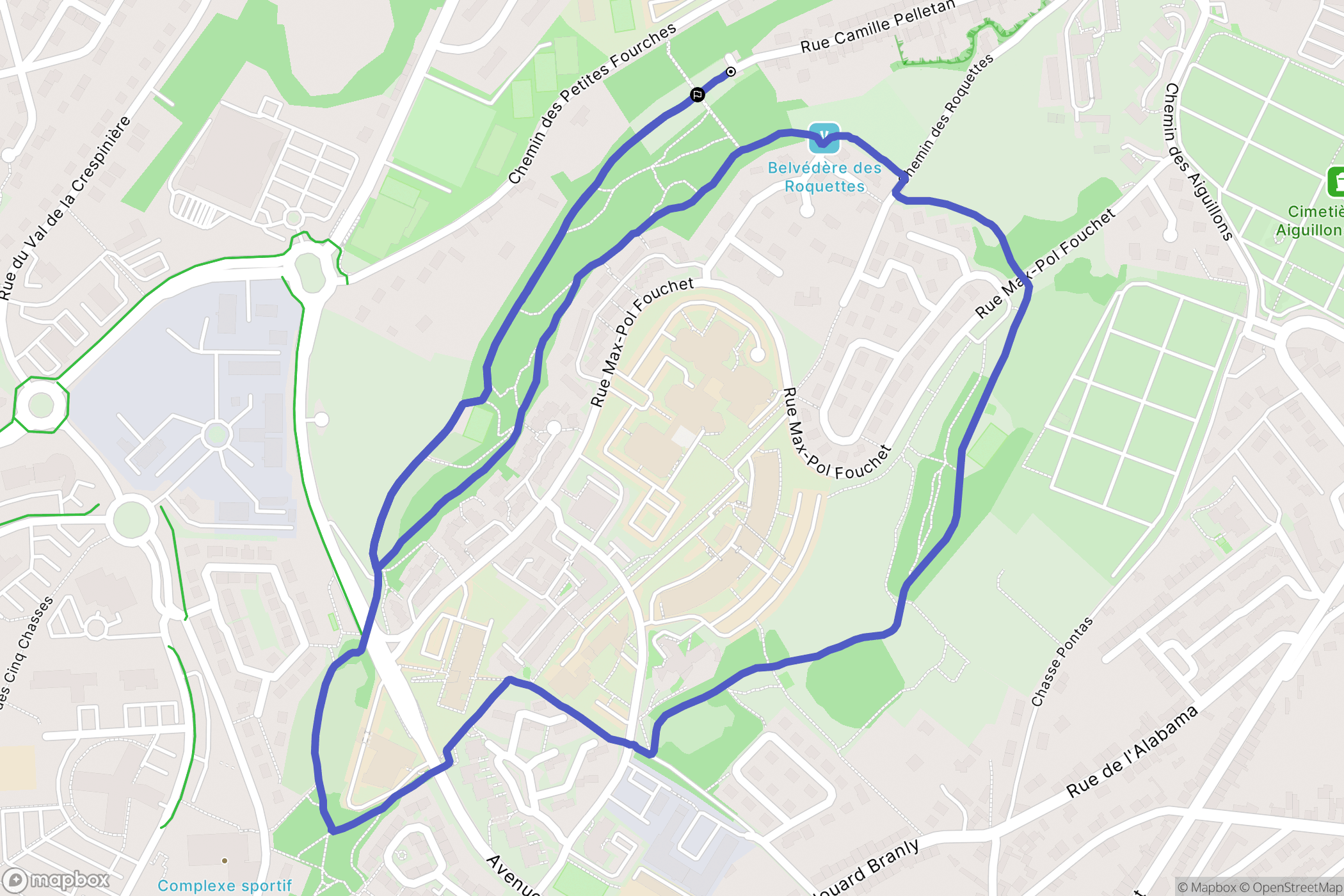 Cherbourg-en-Cotentin : carte du parcours de randonnée - France