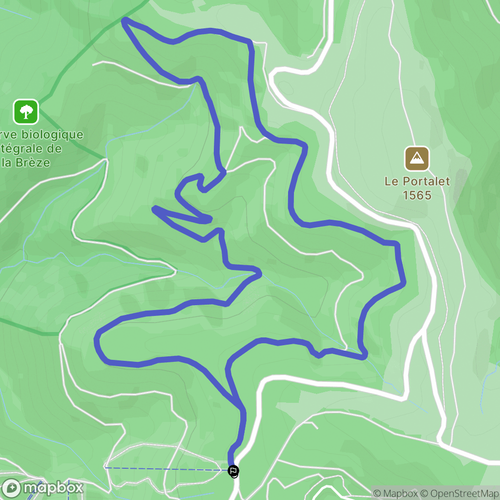 Meyrueis : carte du parcours de randonnée - France