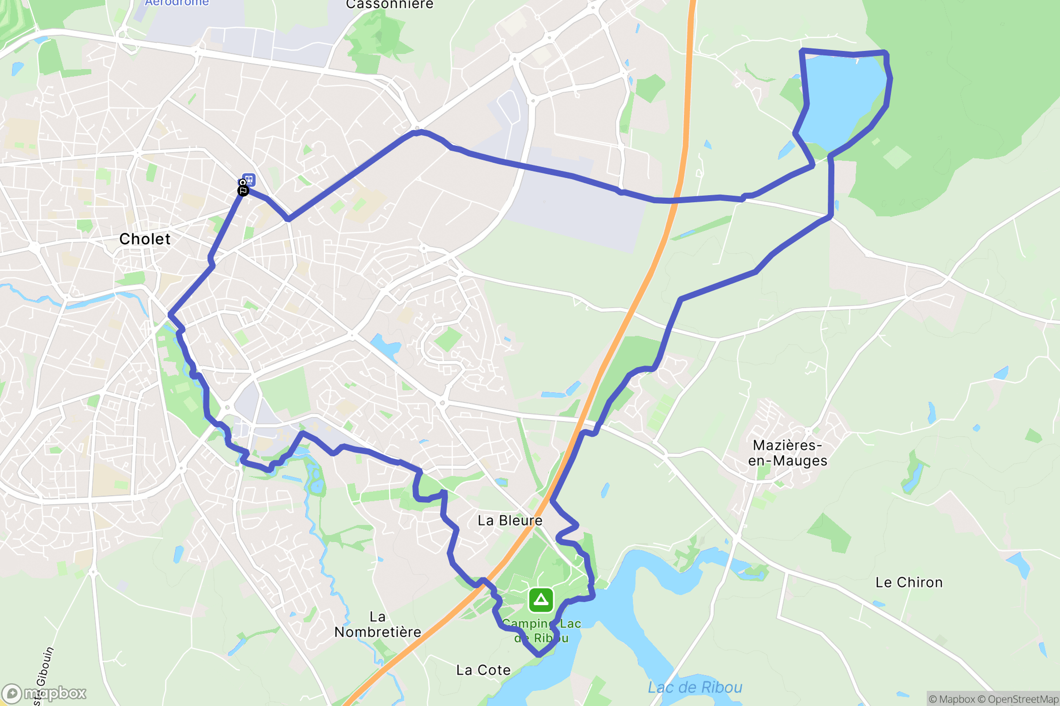 Cholet : carte du parcours de randonnée - France