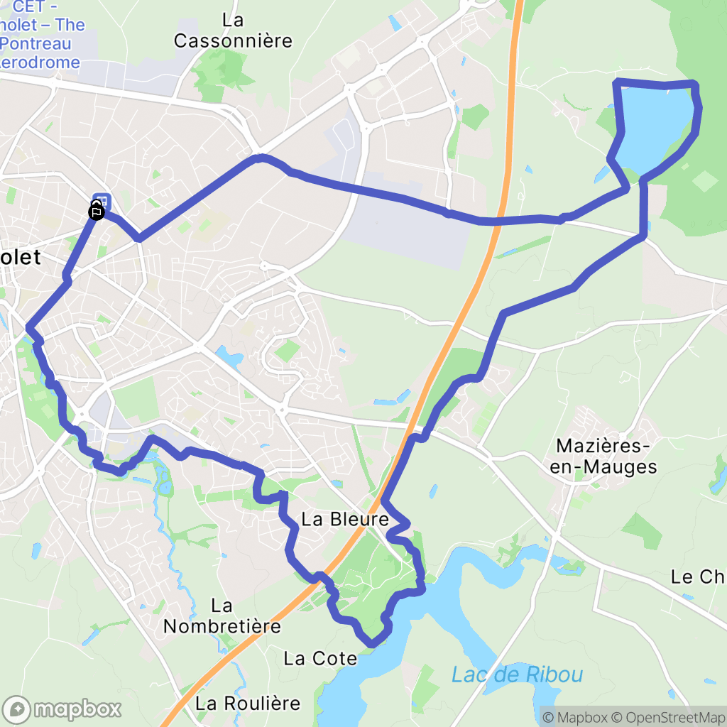 Cholet : carte du parcours de randonnée - France
