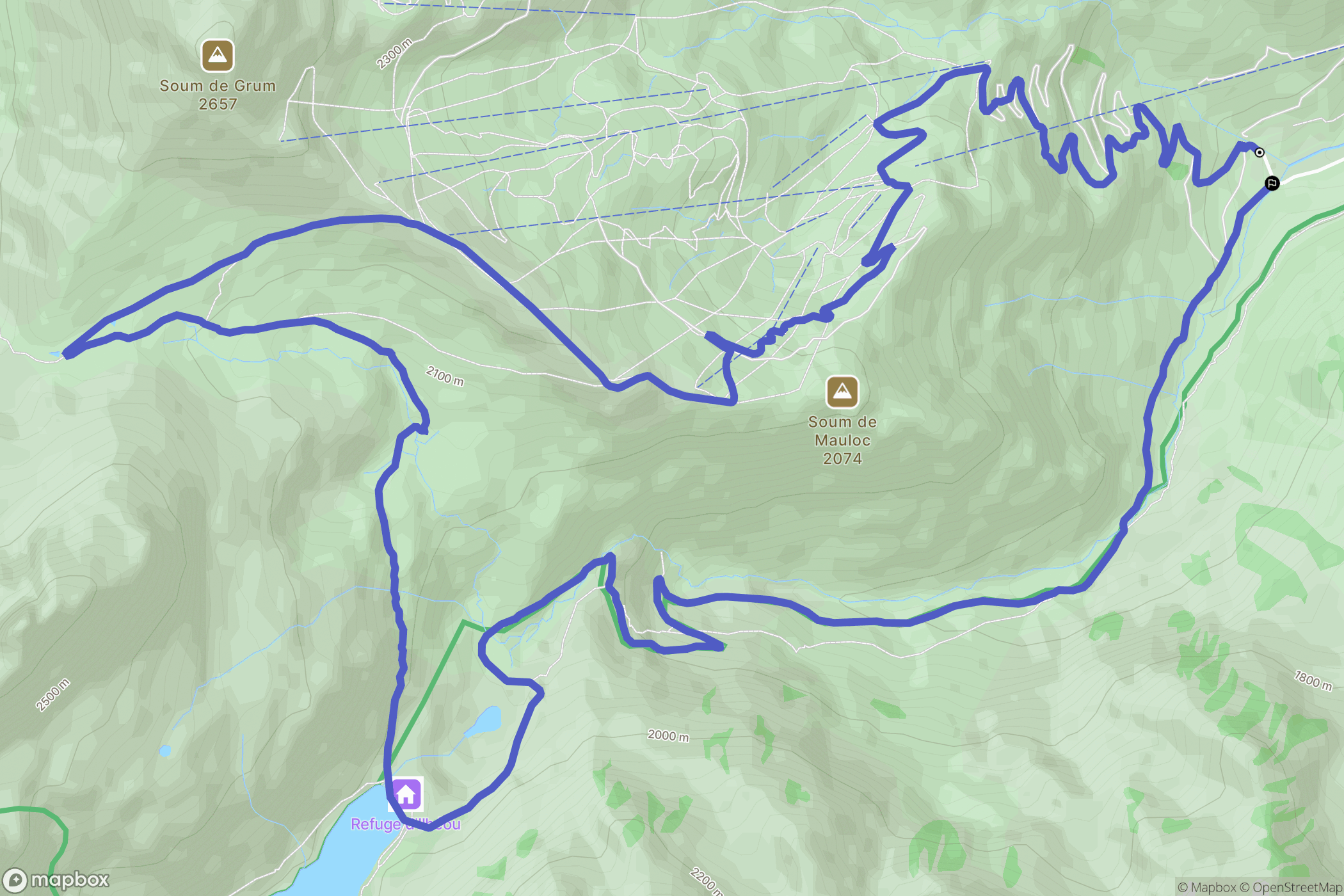 Cauterets : carte du parcours de randonnée - France