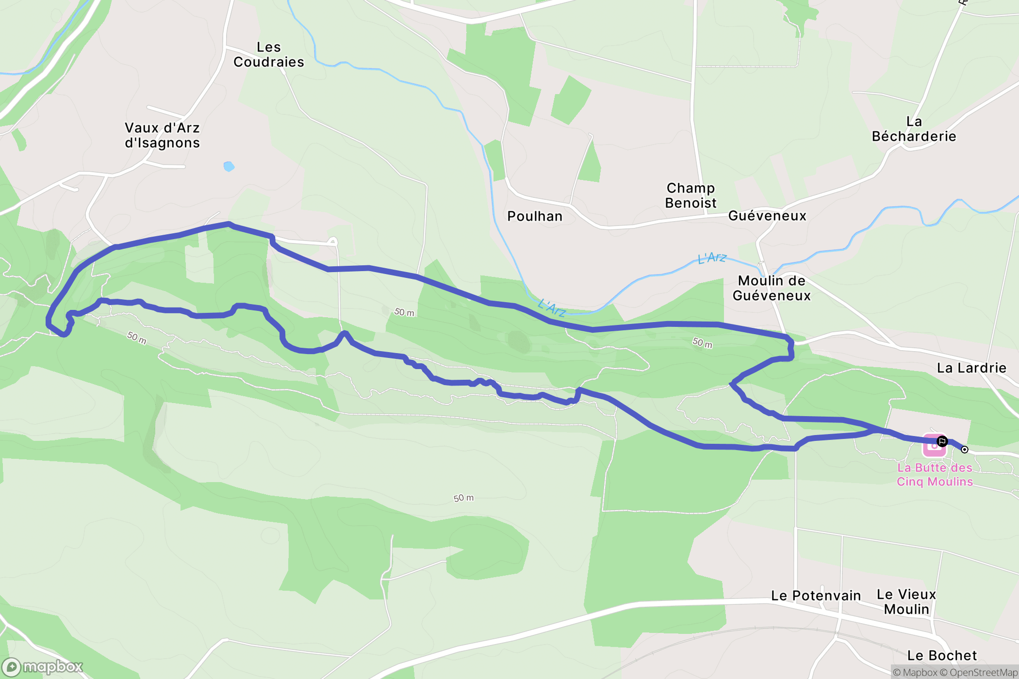Saint-Jacut-les-Pins : carte du parcours de randonnée - France