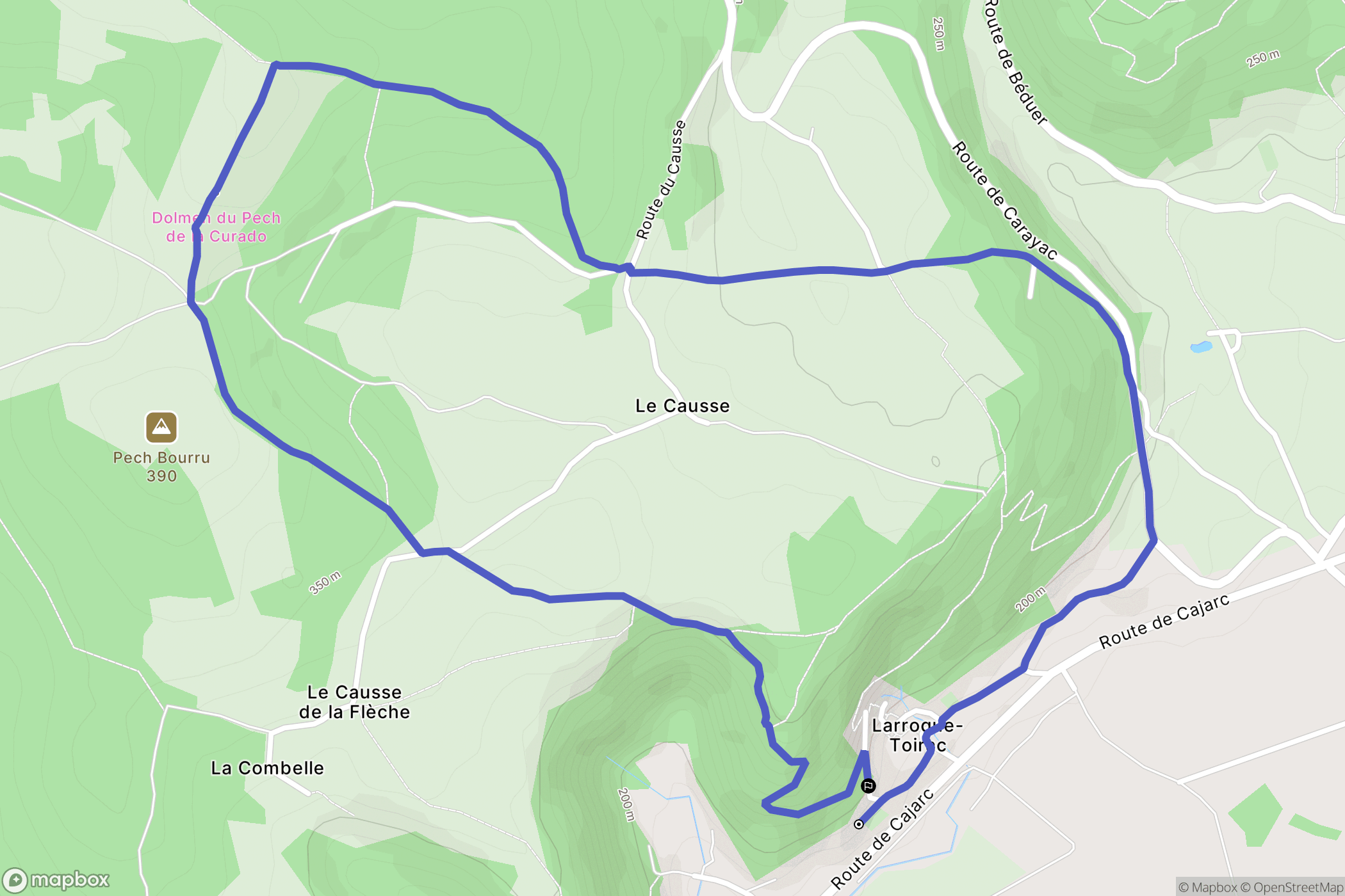 Larroque-Toirac : carte du parcours de randonnée - France