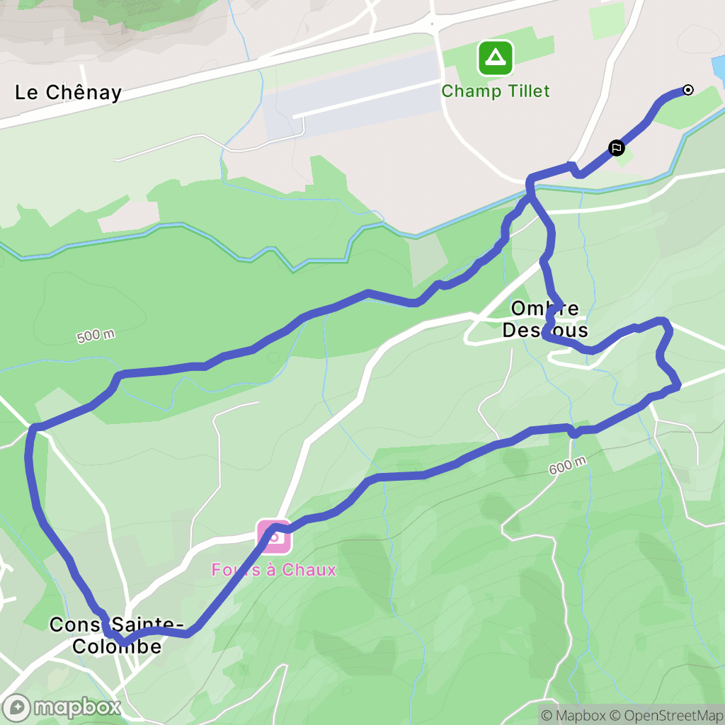 Val de Chaise : carte du parcours de randonnée - France