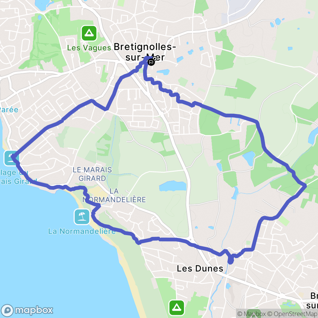 Bretignolles-sur-Mer : carte du parcours de randonnée - France