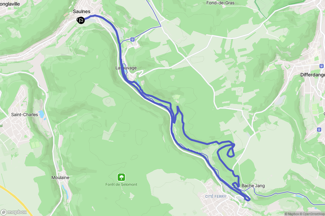 Saulnes : carte du parcours de randonnée - France