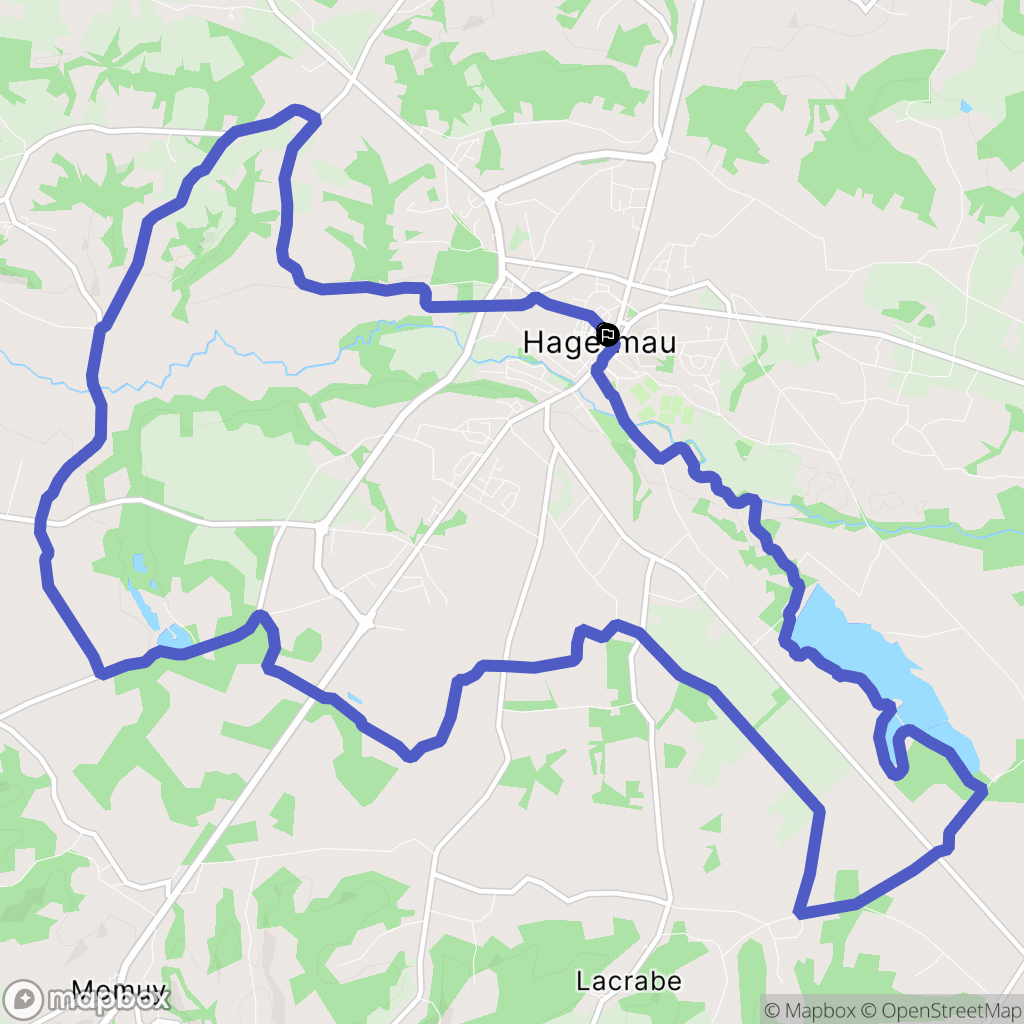 Hagetmau : carte du parcours de randonnée - France