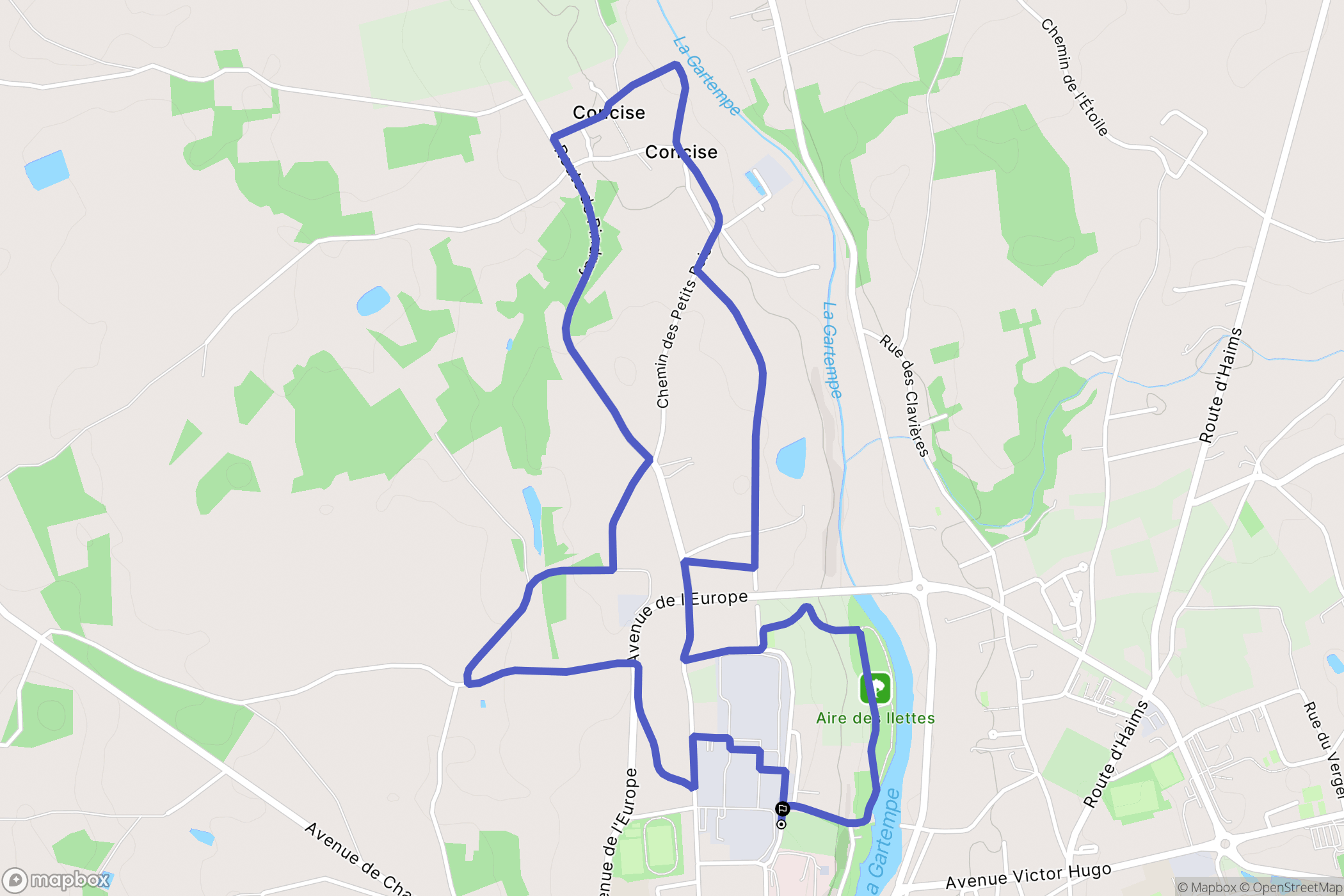 Montmorillon : carte du parcours de randonnée - France