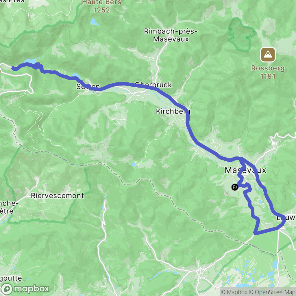 Masevaux-Niederbruck : carte du parcours de randonnée - France