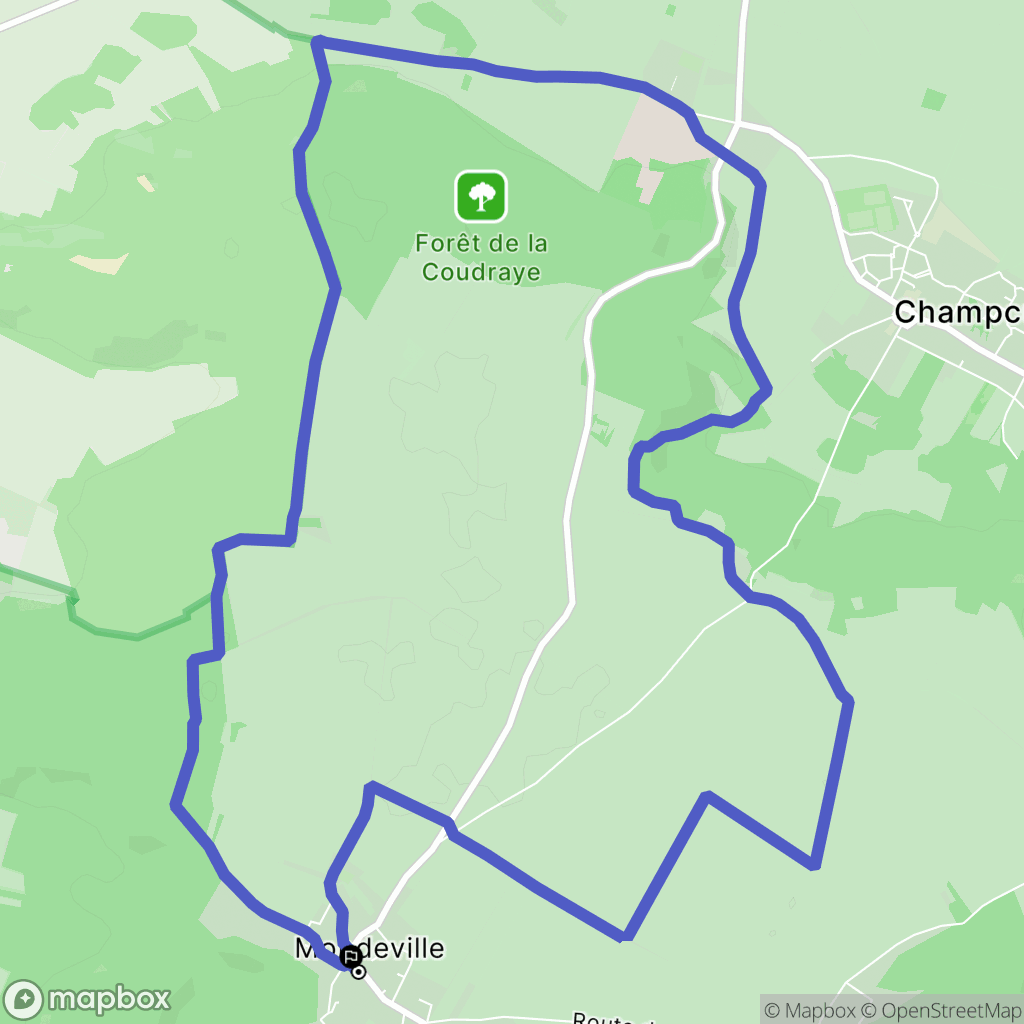 Mondeville : carte du parcours de randonnée - France
