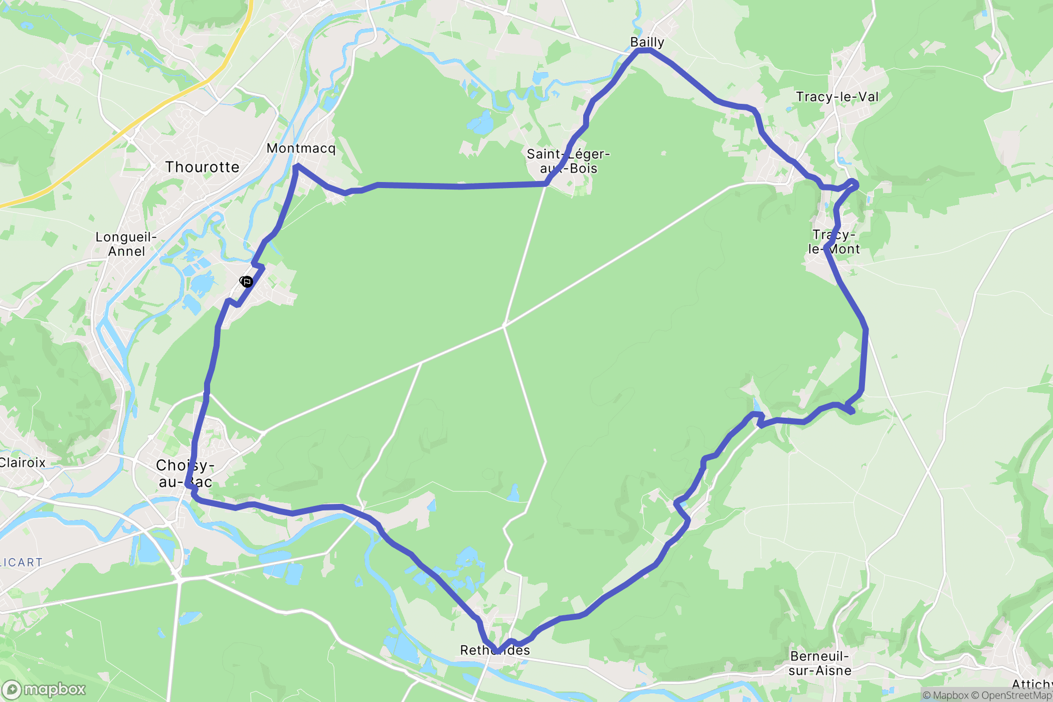 Le Plessis-Brion : carte du parcours de randonnée - France