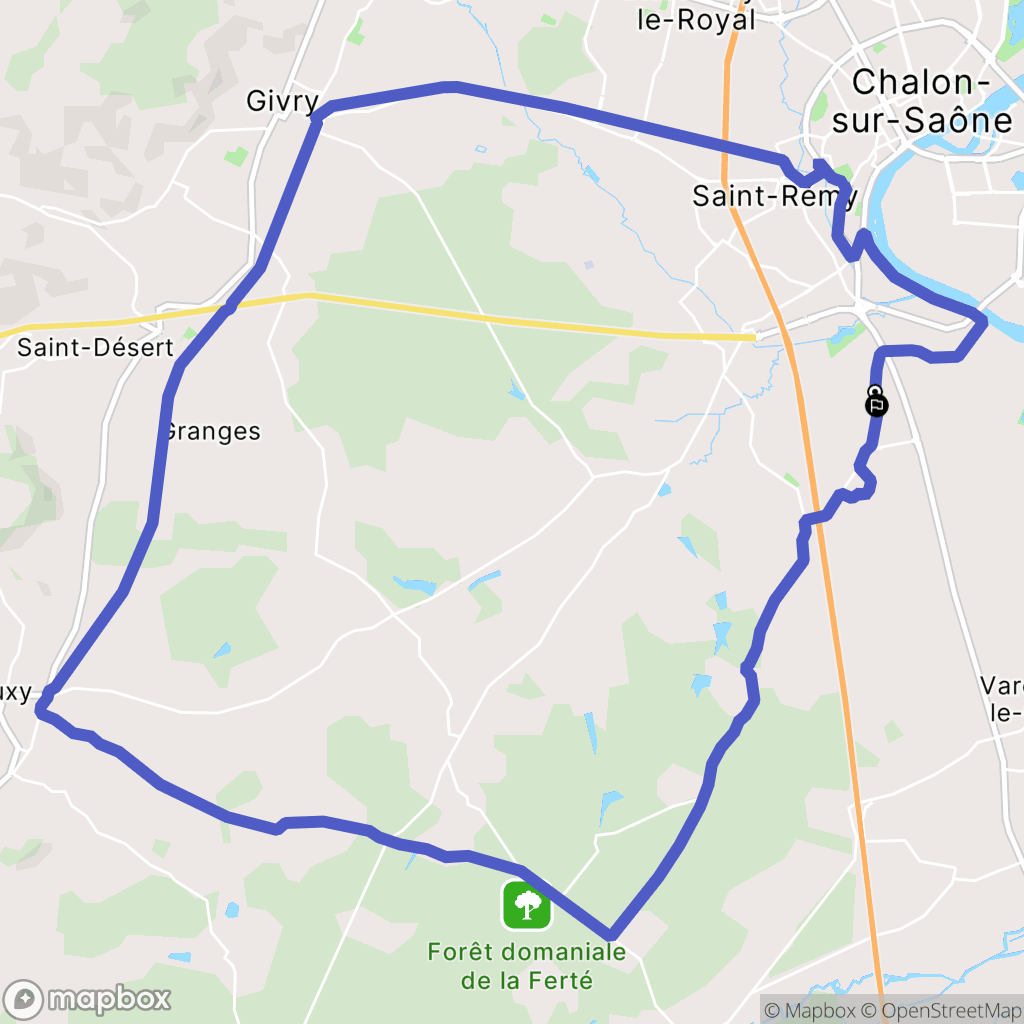 Lux : carte du parcours de randonnée - France