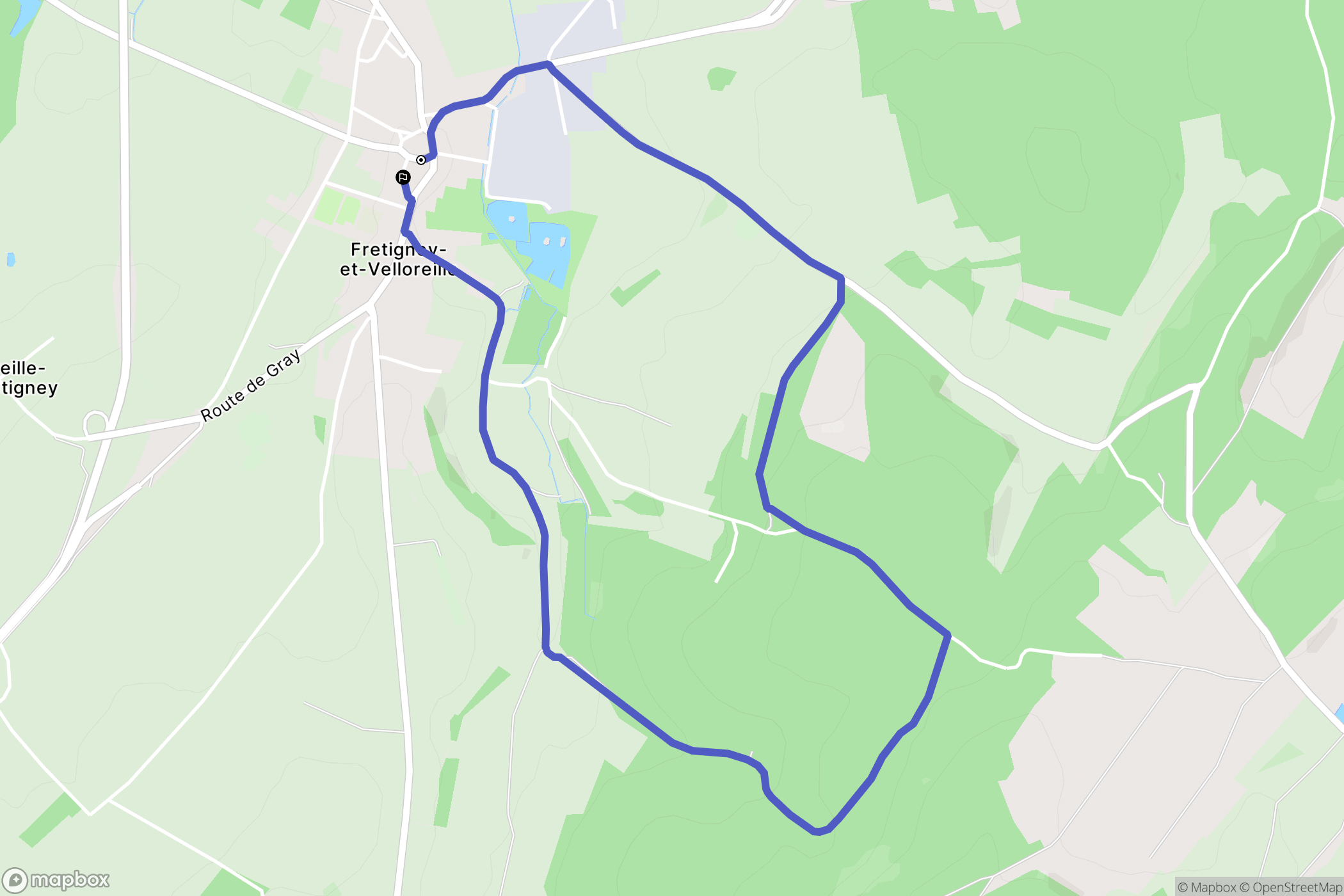 Fretigney-et-Velloreille : carte du parcours de randonnée - France