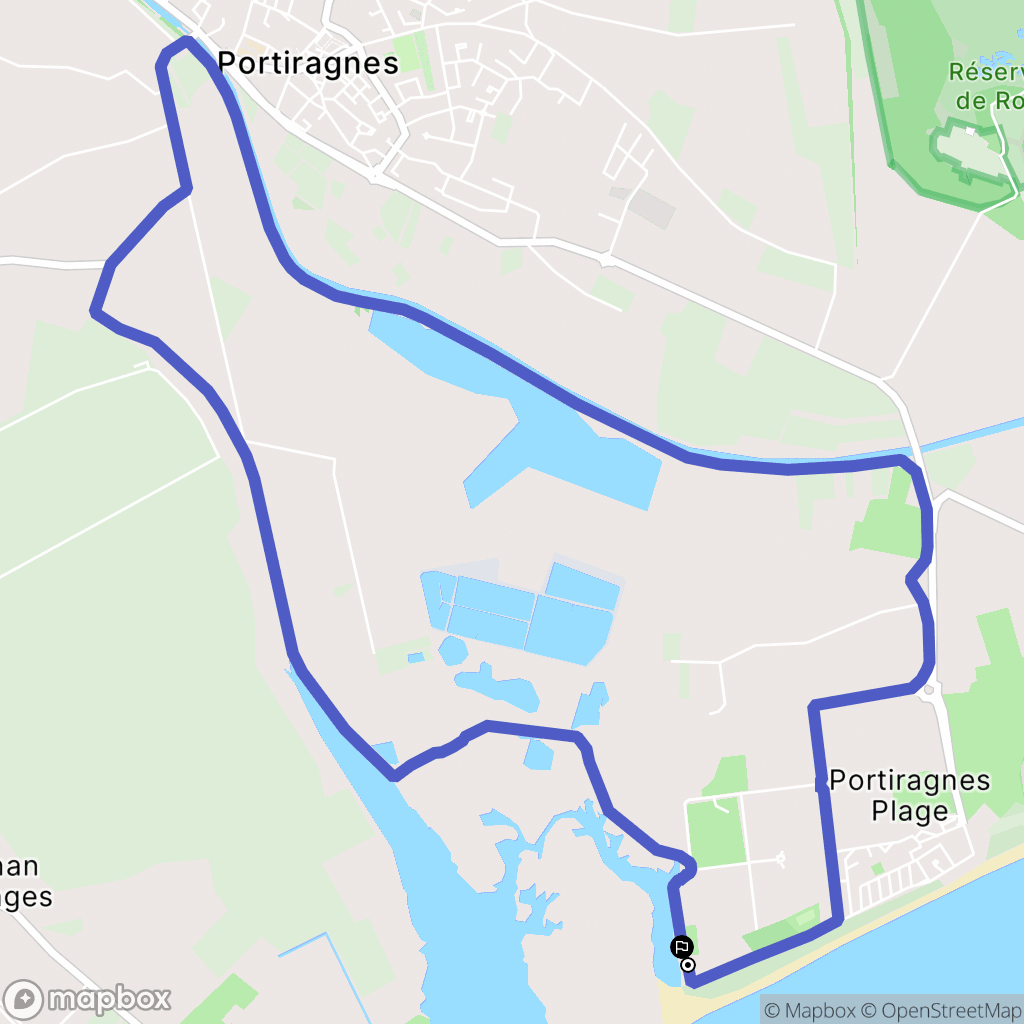 Portiragnes : carte du parcours de randonnée - France