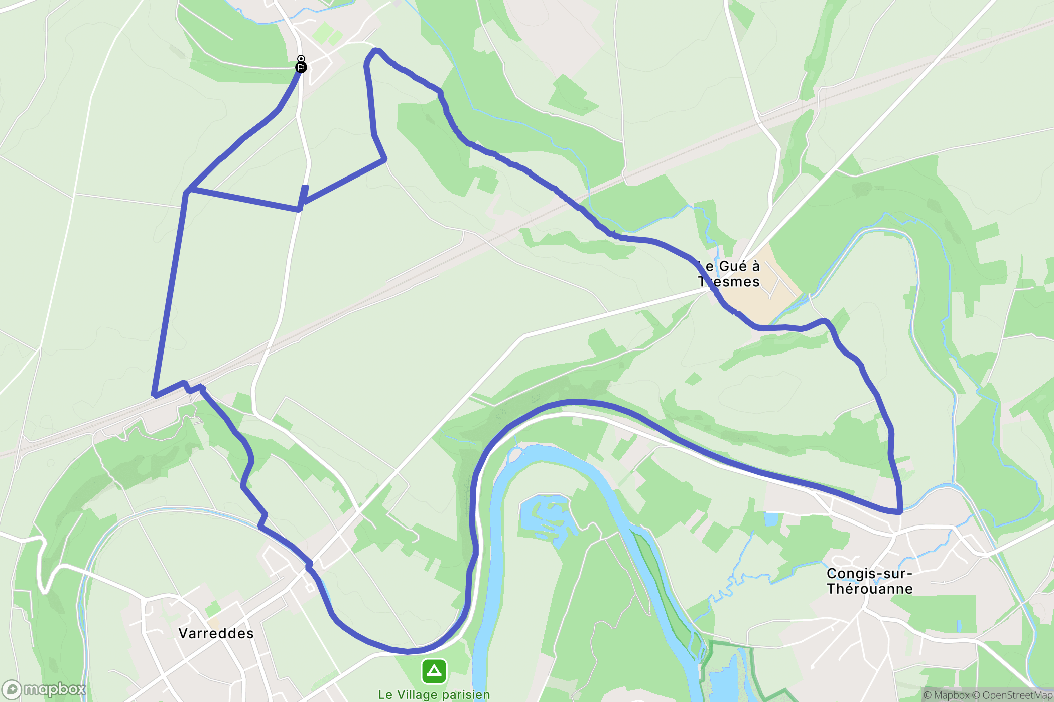 Étrépilly : carte du parcours de randonnée - France