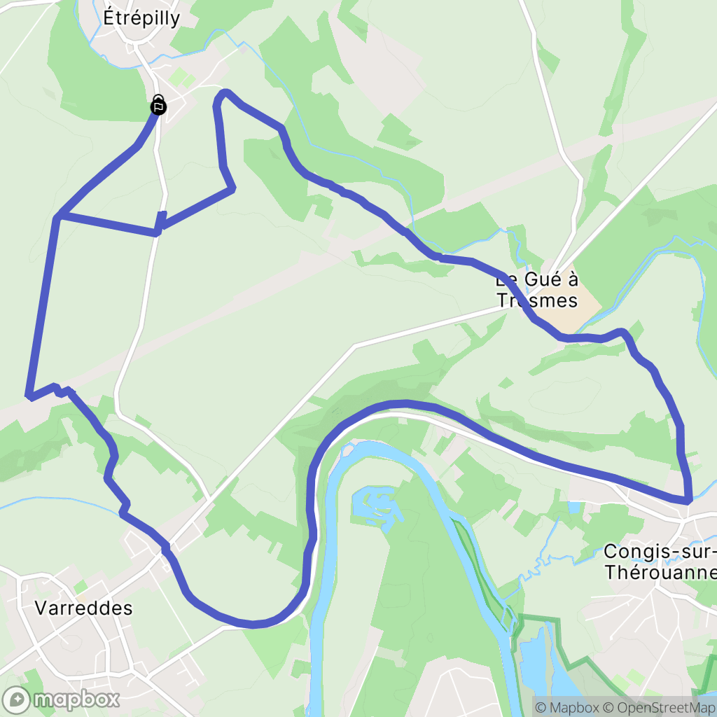 Étrépilly : carte du parcours de randonnée - France