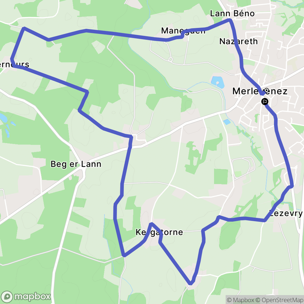 Merlevenez : carte du parcours de randonnée - France