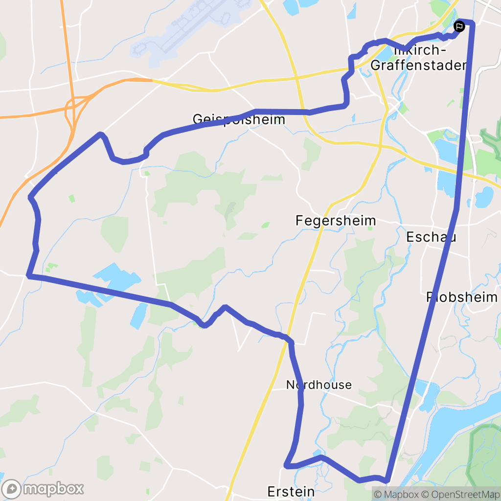 Illkirch-Graffenstaden : carte du parcours de randonnée - France