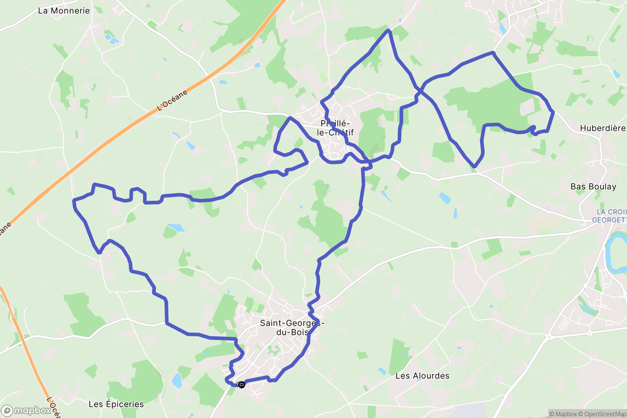 Saint-Georges-du-Bois : carte du parcours de randonnée - France
