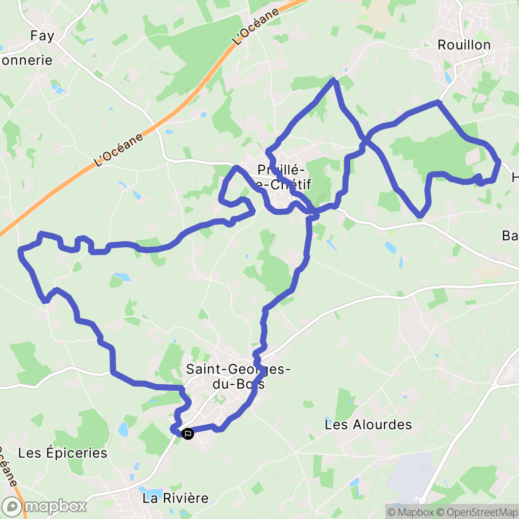 Saint-Georges-du-Bois : carte du parcours de randonnée - France
