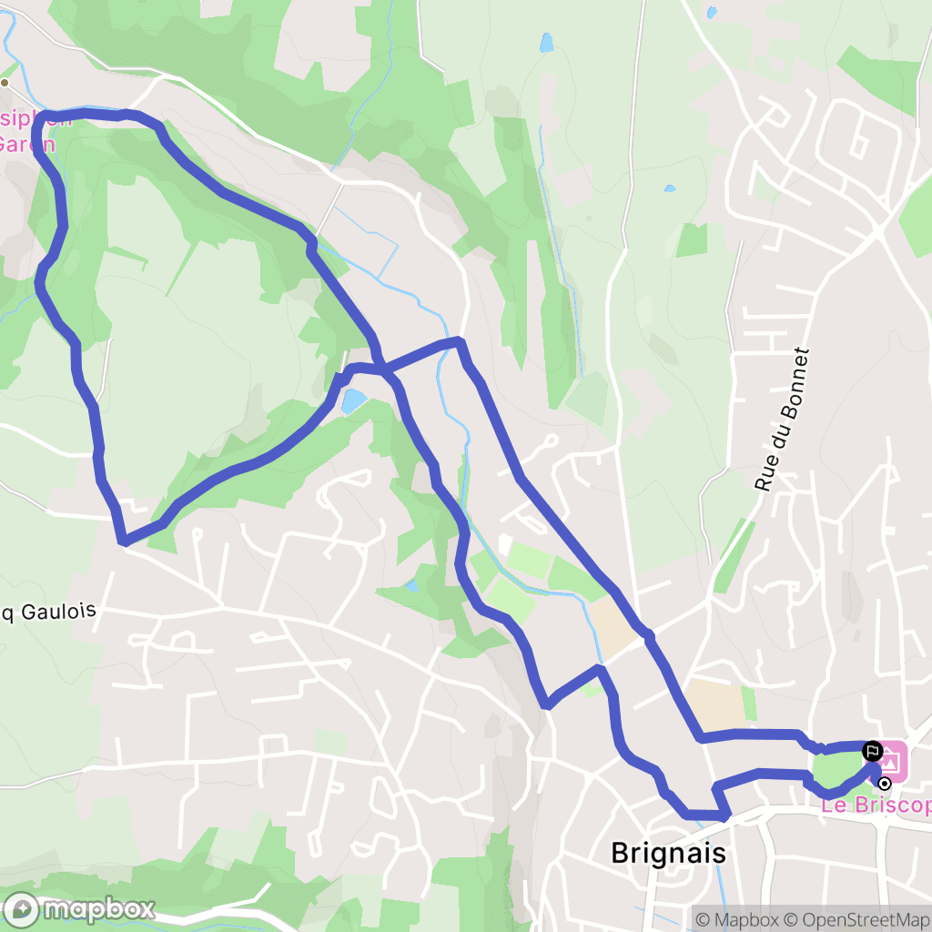 Brignais : carte du parcours de randonnée - France