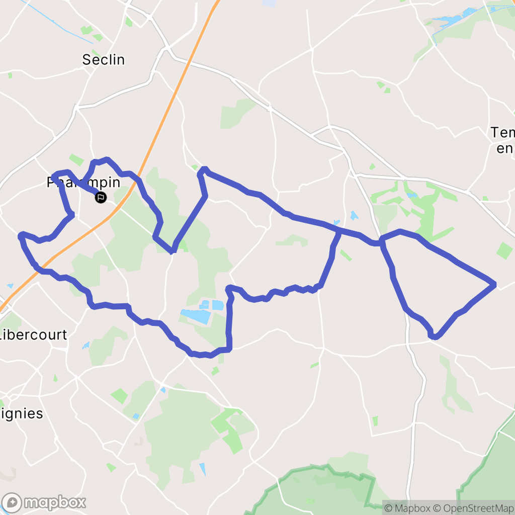 Phalempin : carte du parcours de randonnée - France