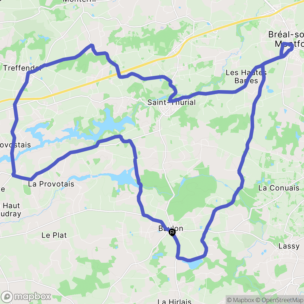 Baulon : carte du parcours de randonnée - France
