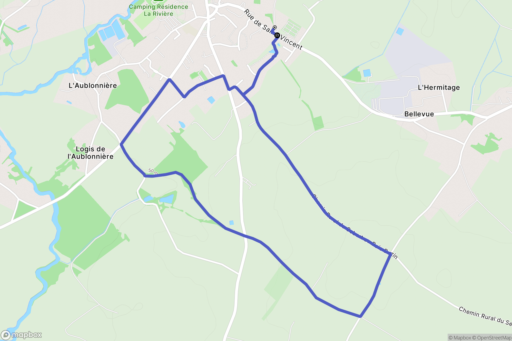 Sainte-Cécile : carte du parcours de randonnée - France