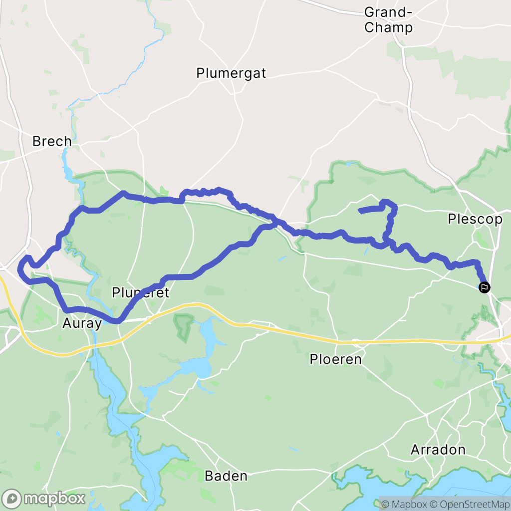 Plescop : carte du parcours de randonnée - France