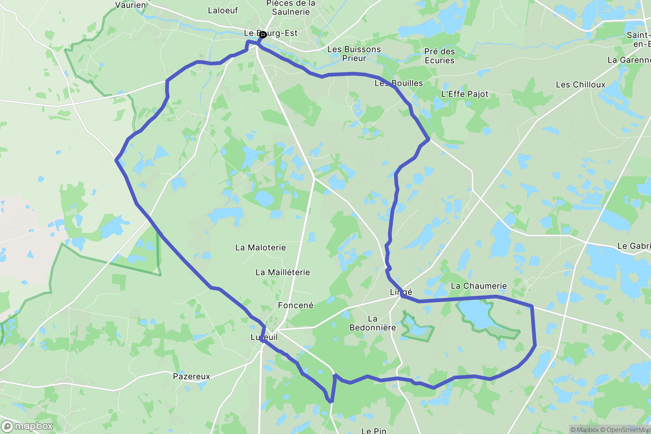 Martizay : carte du parcours de randonnée - France