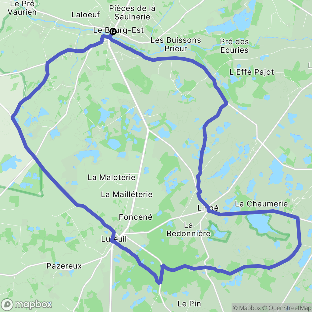Martizay : carte du parcours de randonnée - France