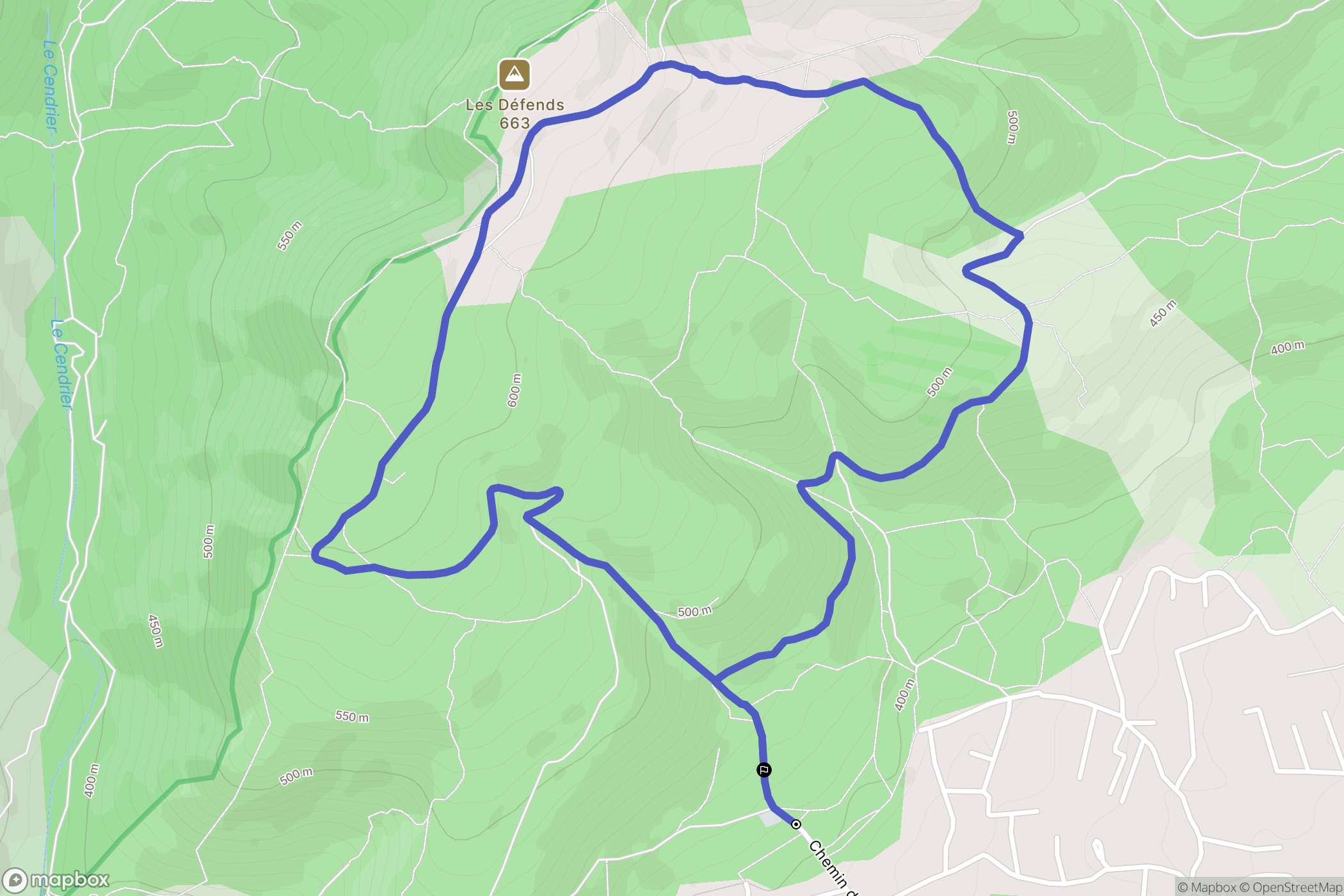 Garéoult : carte du parcours de randonnée - France