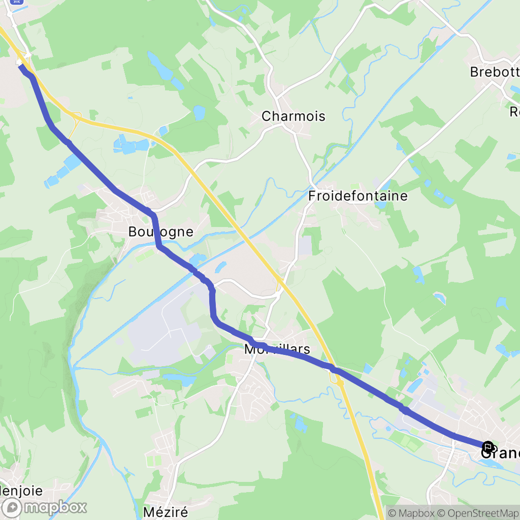 Grandvillars : carte du parcours de randonnée - France