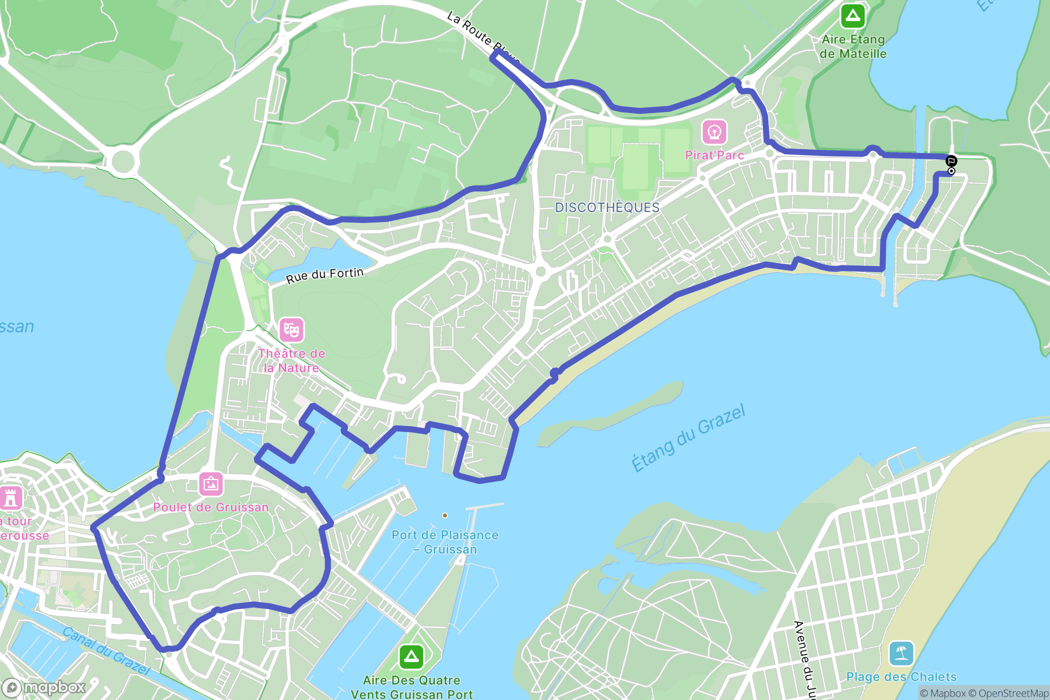 Gruissan : carte du parcours de randonnée - France