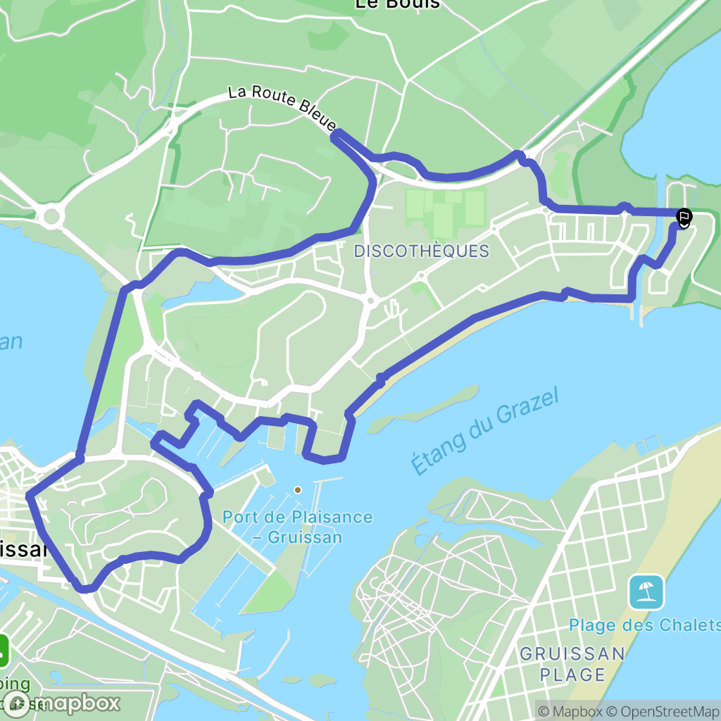 Gruissan : carte du parcours de randonnée - France