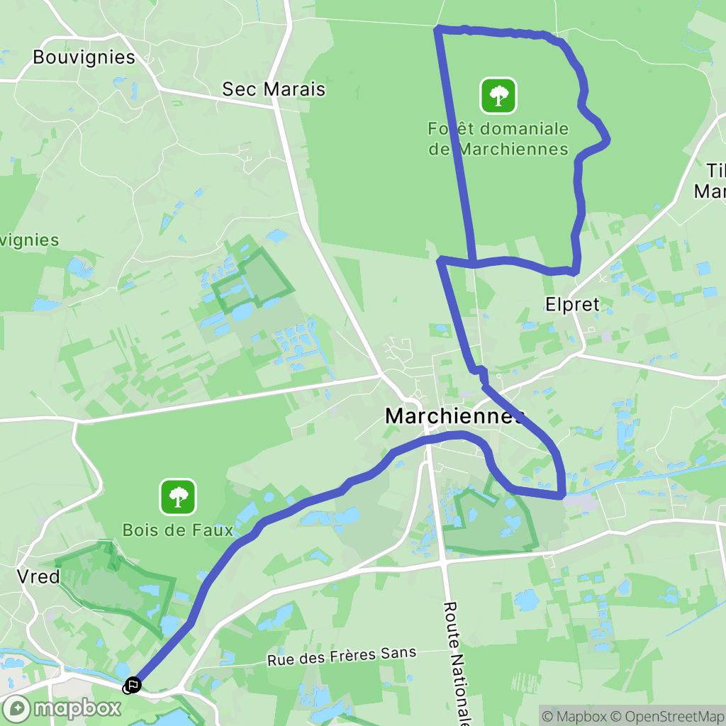 Pecquencourt : carte du parcours de randonnée - France