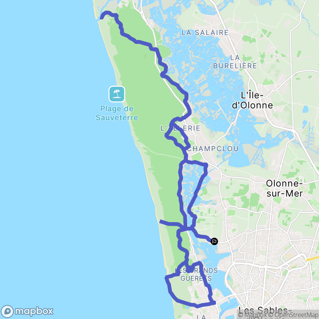 Les Sables-d'Olonne : carte du parcours de randonnée - France