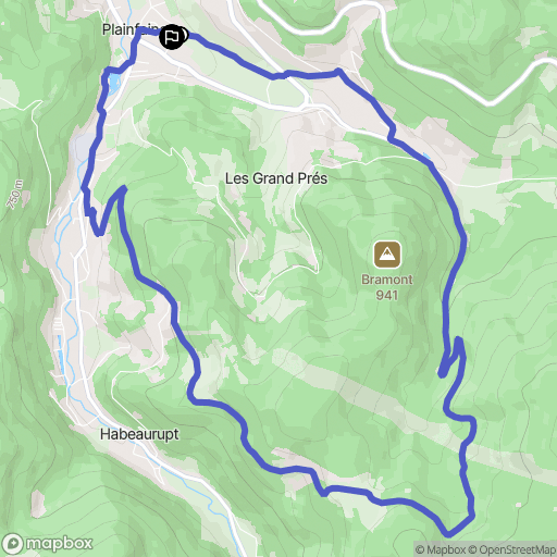 Plainfaing : carte du parcours de randonnée - France