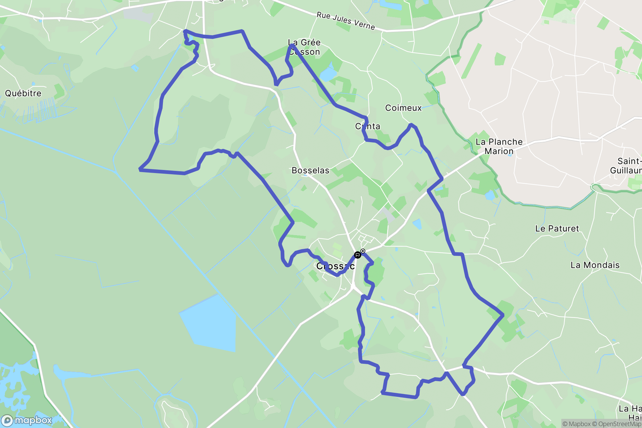 Crossac : carte du parcours de randonnée - France