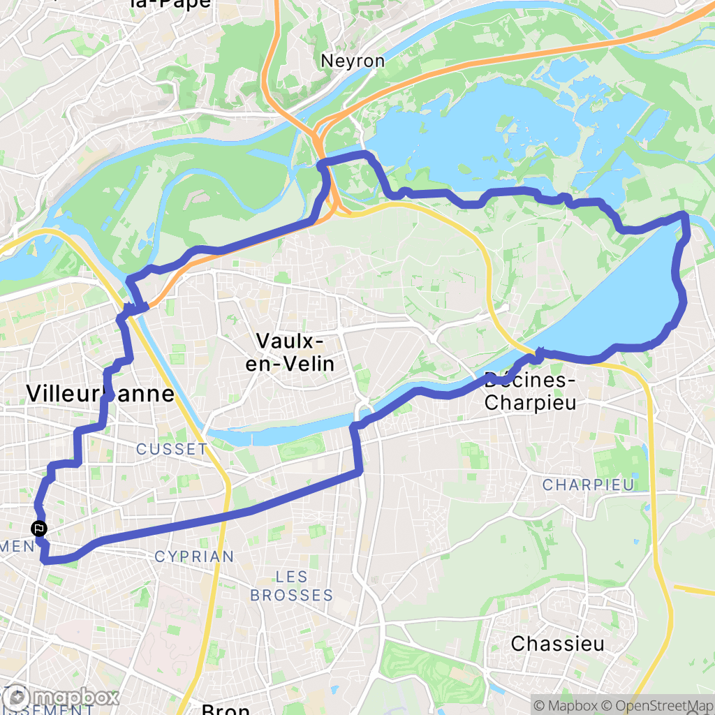 Lyon : carte du parcours de randonnée - France