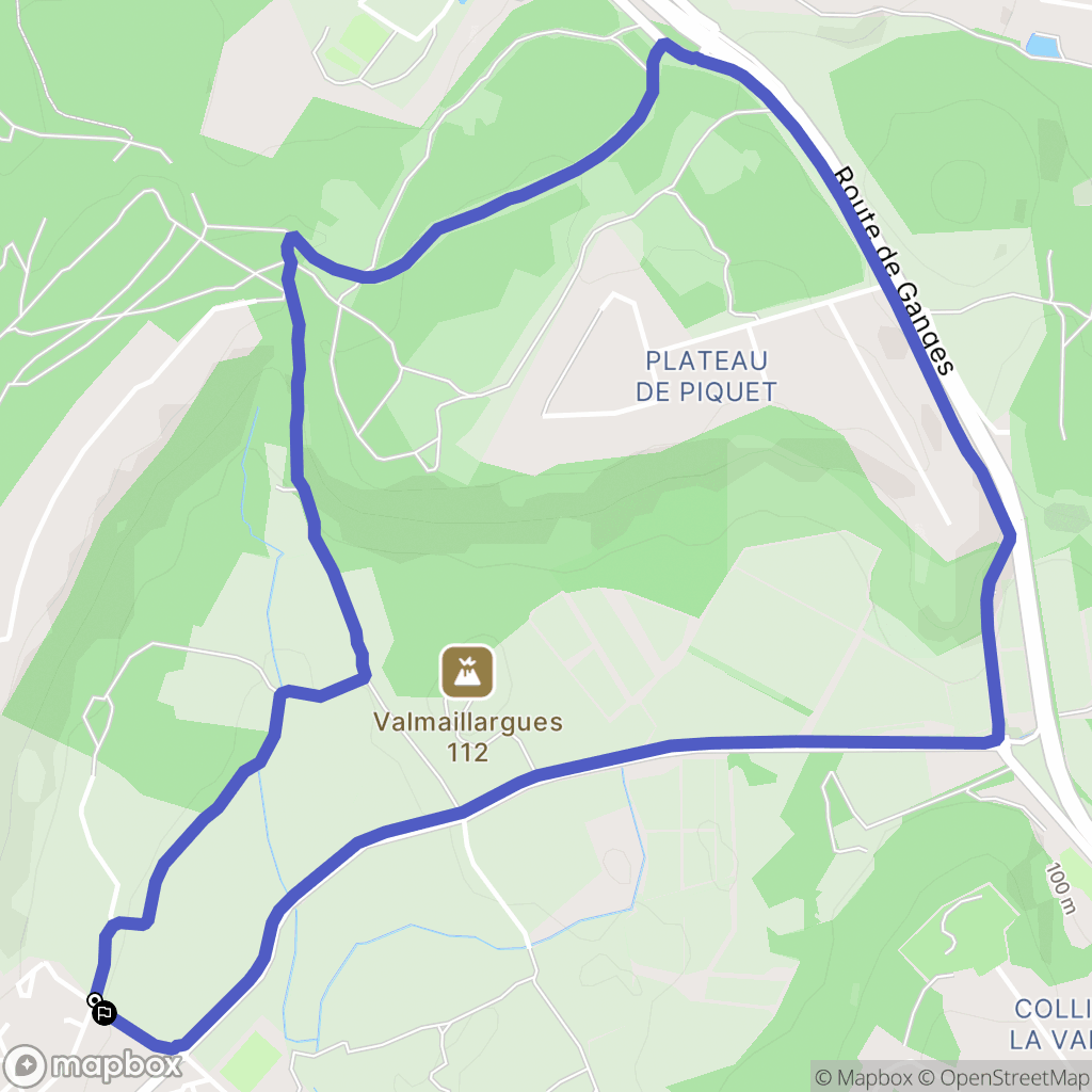 Grabels : carte du parcours de randonnée - France