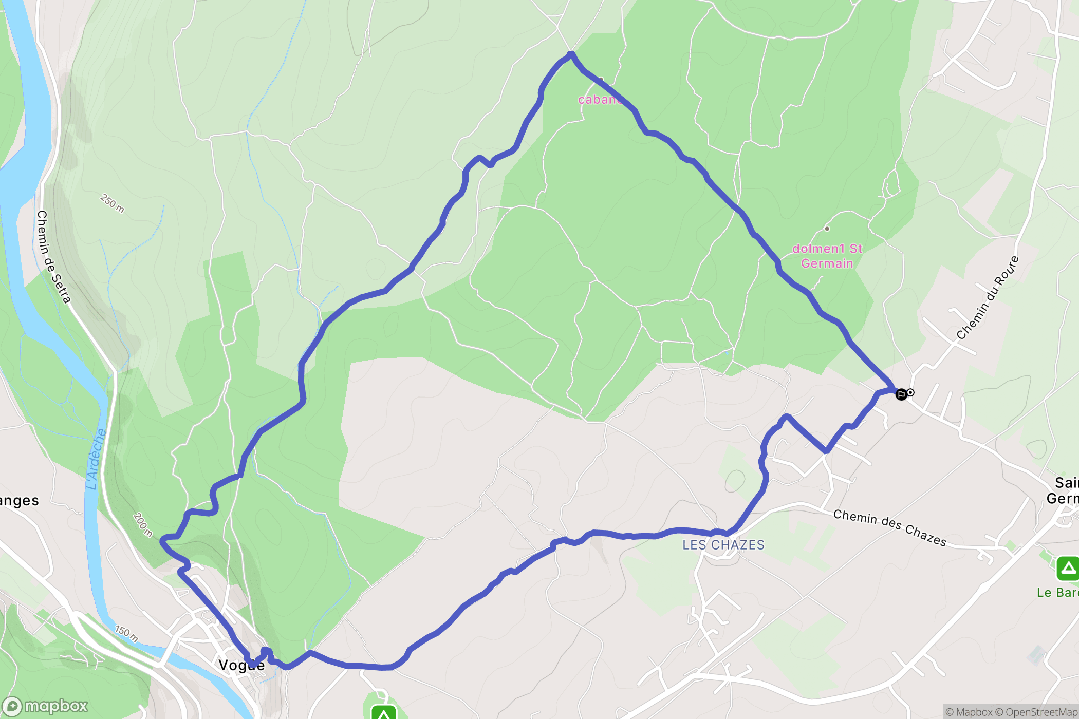 Saint-Germain : carte du parcours de randonnée - France