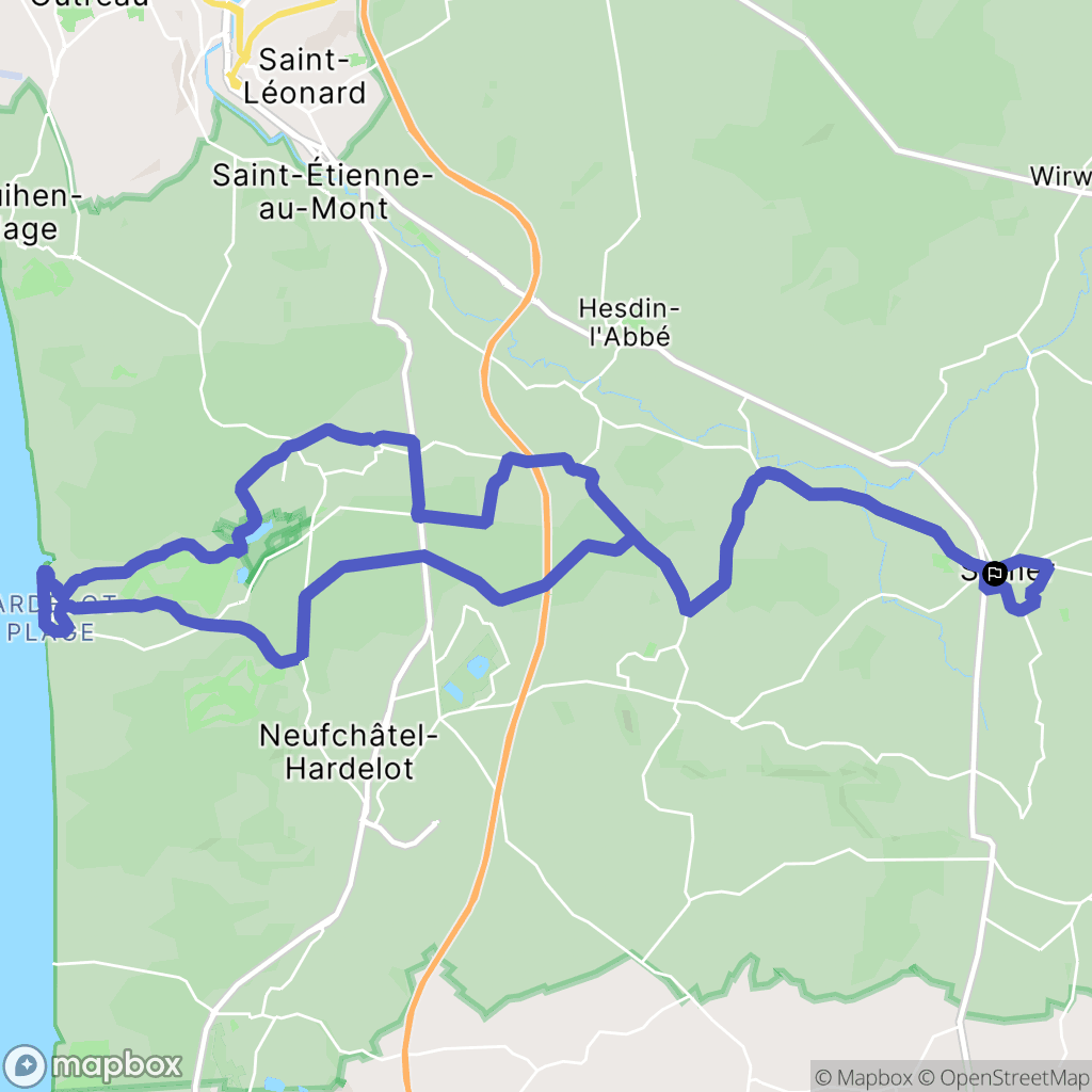 Samer : carte du parcours de randonnée - France