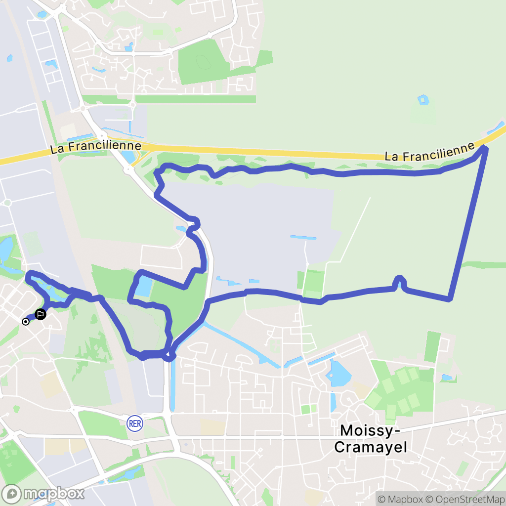Lieusaint : carte du parcours de randonnée - France