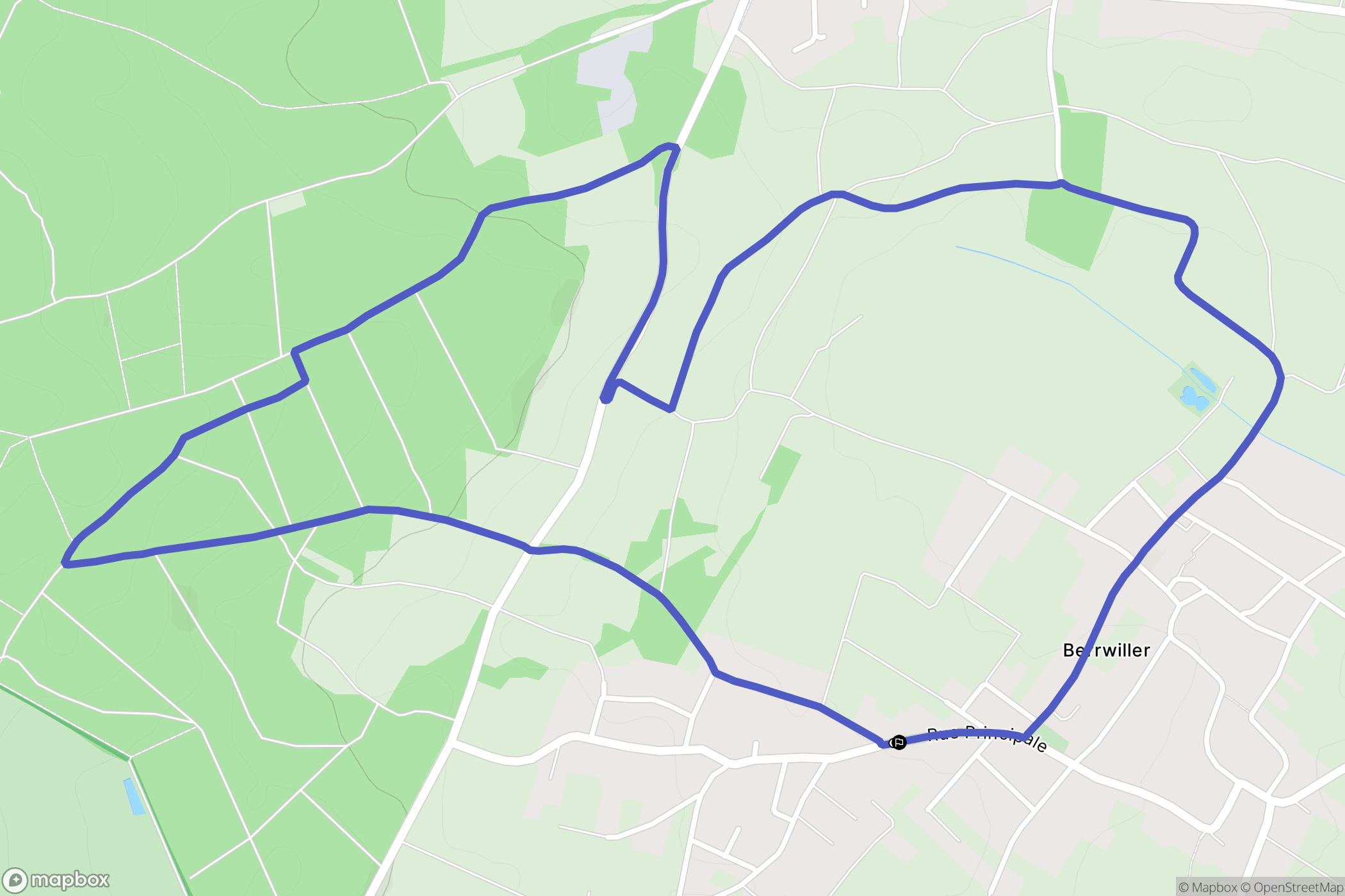 Berrwiller : carte du parcours de randonnée - France